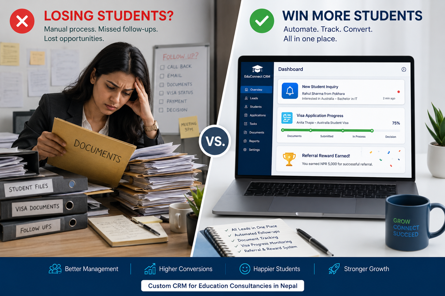 Top Losing Students: Why Every Education Consultancy in Nepal Needs a Custom CRM